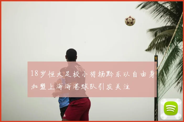 18岁恒大足校小将杨黔东以自由身加盟上海海港球队引发关注