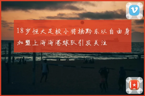 18岁恒大足校小将杨黔东以自由身加盟上海海港球队引发关注