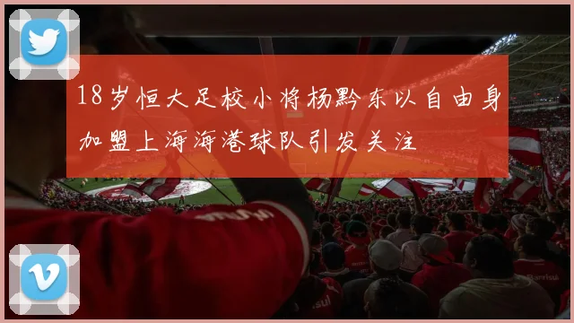 18岁恒大足校小将杨黔东以自由身加盟上海海港球队引发关注