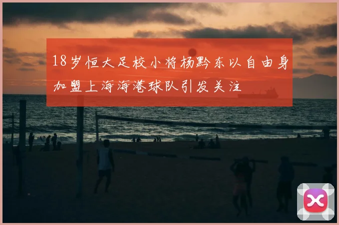 18岁恒大足校小将杨黔东以自由身加盟上海海港球队引发关注