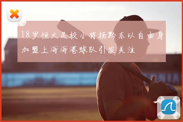 18岁恒大足校小将杨黔东以自由身加盟上海海港球队引发关注